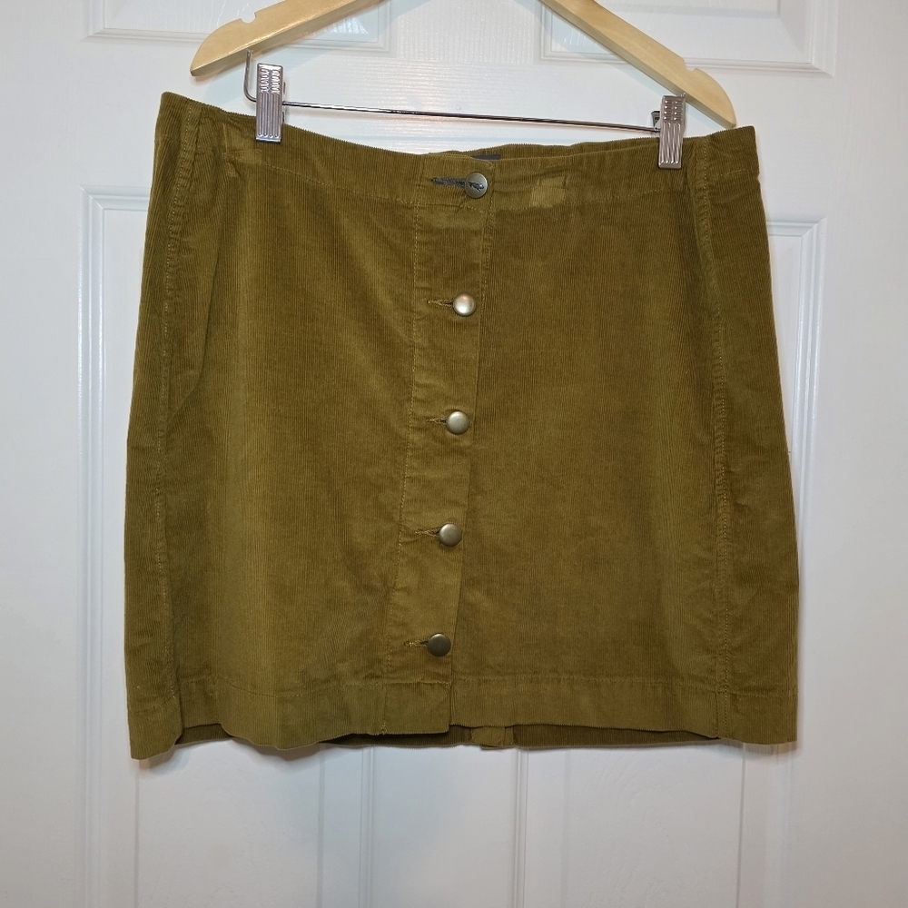 TOAD & CO Stretch Buttonfront Skirt 6 Brown